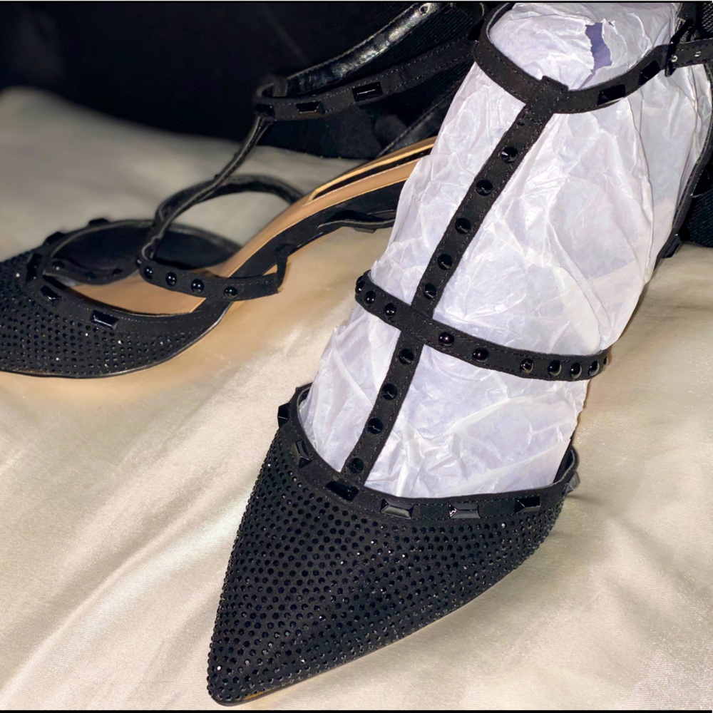 INC Pointed toe studded heels